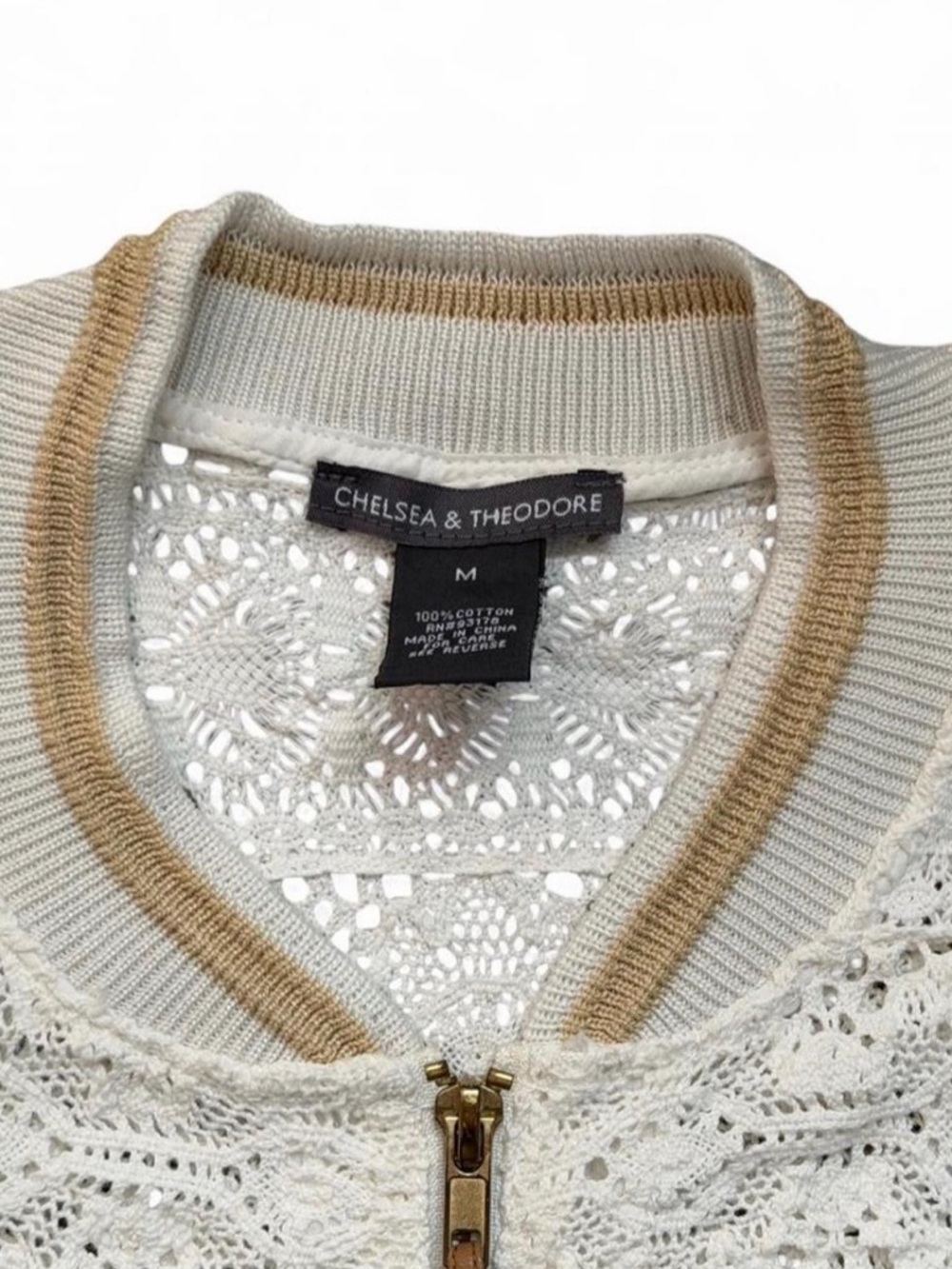 Cream Lace Bomber Jacket - Picture 5 of 5